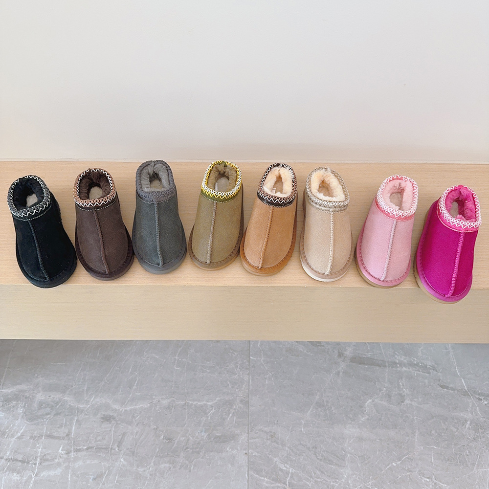 Cow Mat Rubber - Crianças botas de neve de couro