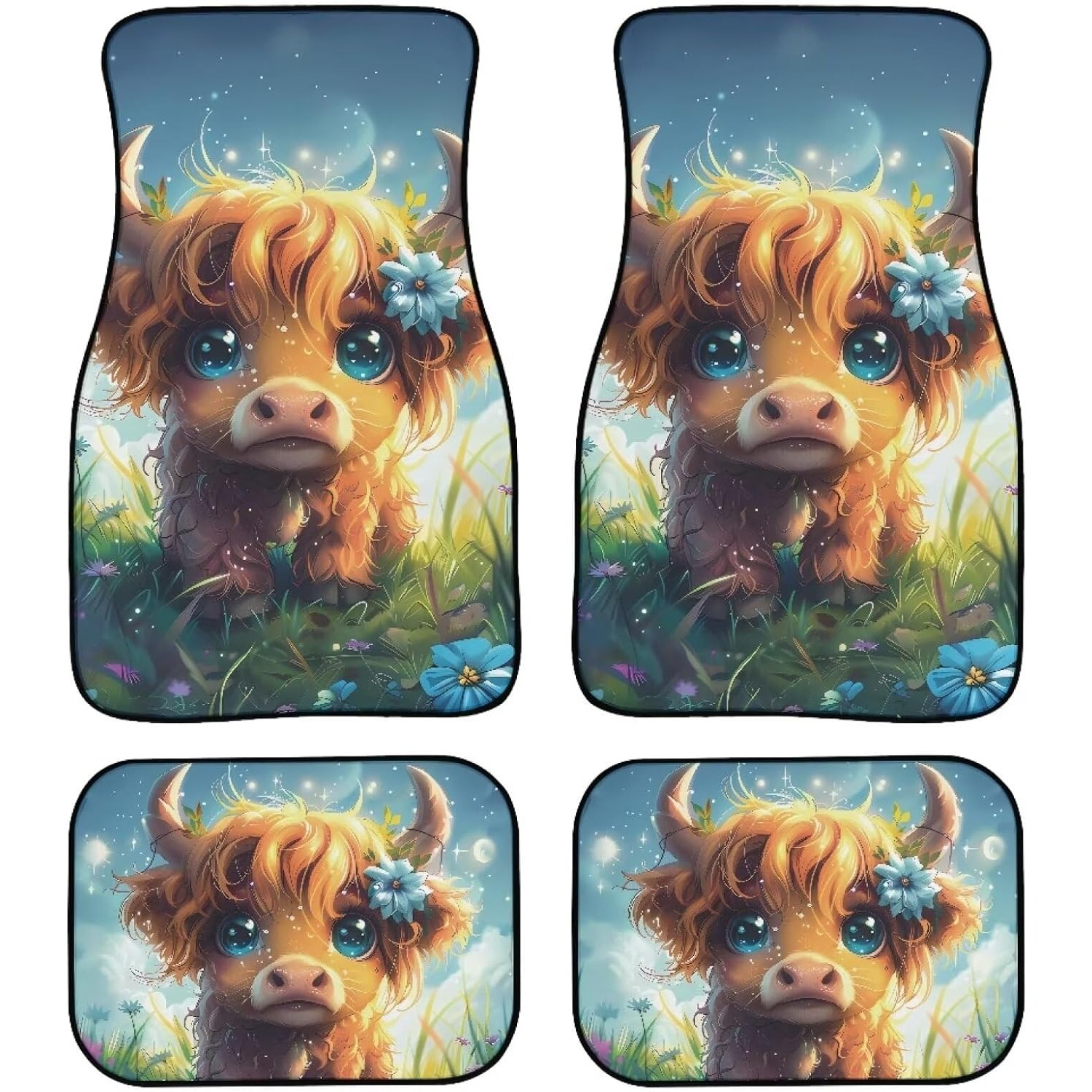 Cow Mat Rubber - Tapetes de carro com estampa de
