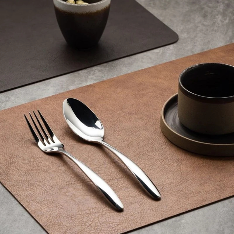 Cow Mat Rubber - Tapete de mesa de couro reutilizável