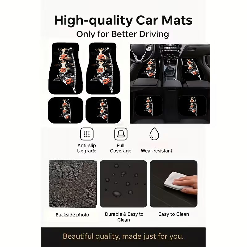 Tapete de carro com zíper de d - Cow Mat Rubber avaliação e preço