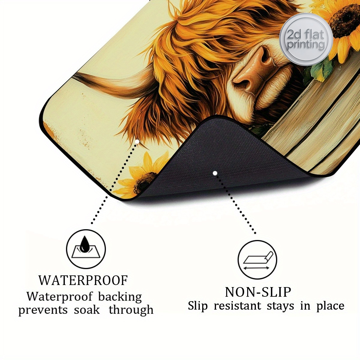 1pc Tapete Decorativo para Sec - Cow Mat Rubber avaliação e preço